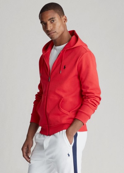 Sudaderas Con Capucha Polo Ralph Lauren Hombre Rojos - Double-Knit Full-Zip - DPOIG8162